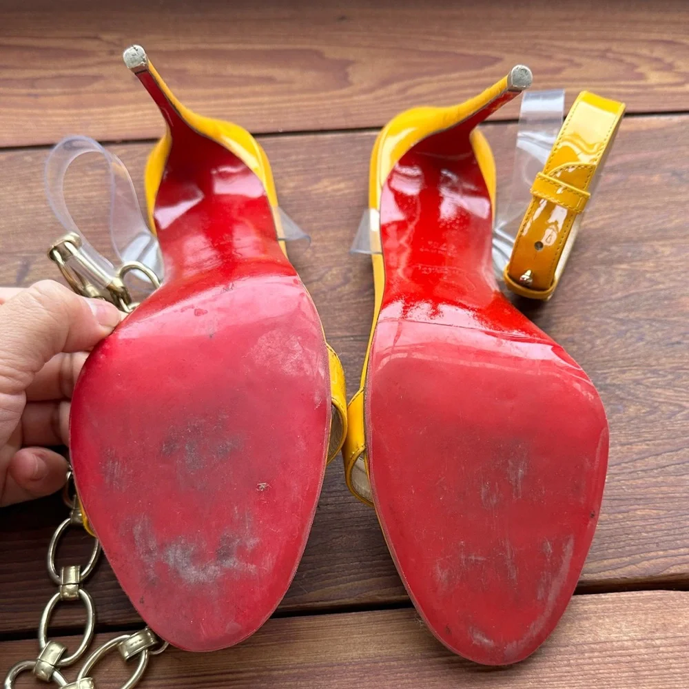 Christian Louboutin Yellow Heeled Sandals - Picture 5 of 7